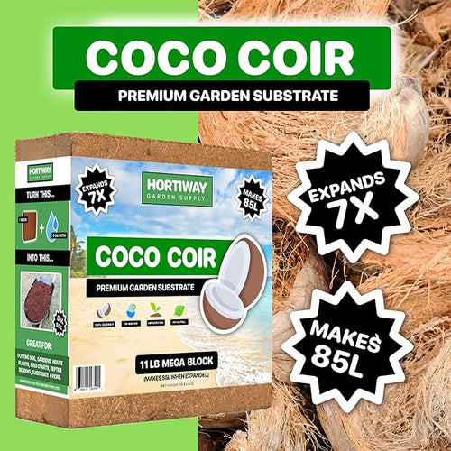 11lbs Premium Coco Coir Brick -100% Organic Coconut Coir for for Plants Low EC &amp pH Balance Natural Compressed Growing Medium Coconut Core for Gardening Planting &amp Potting Soil Substrate