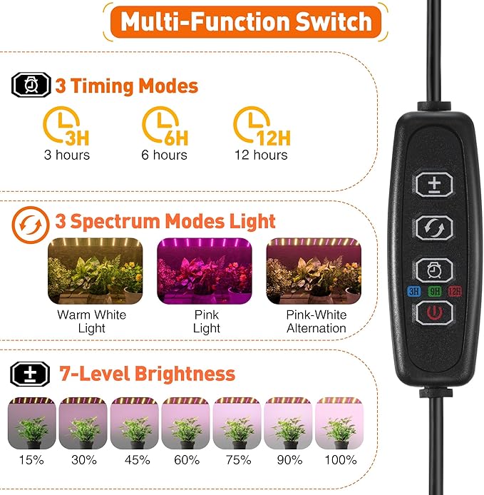 Meonum Mini Greenhouse with Grow Light 23.6 L x 15.7 W x 19.6 H Portable Greenhouse with Waterproof Bottom Mat Timer 3 Light Color Mode for Indoor Outdoor Seed Starter Tray (Mini House Shape)