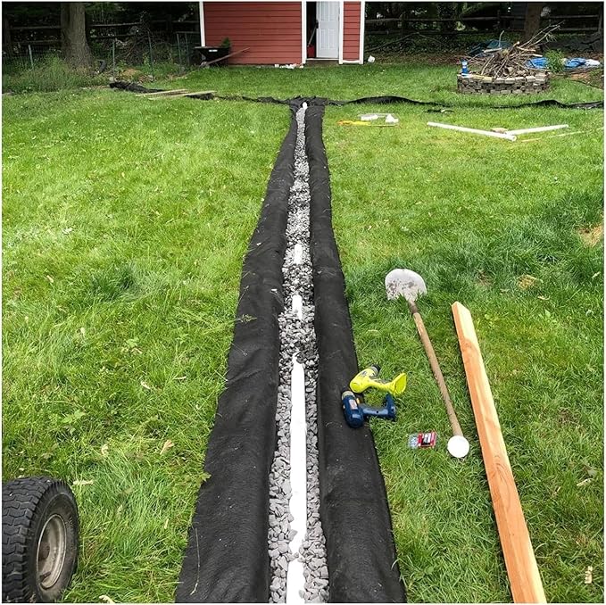 Non Woven Geotextile Fabric 7oz Heavy Duty Garden Weed Barrier Cloth Fabric Roll Commercial Landscaping Fabric 1m 1.5m 2m Wide(1mx60m/3.3ftx197ft)