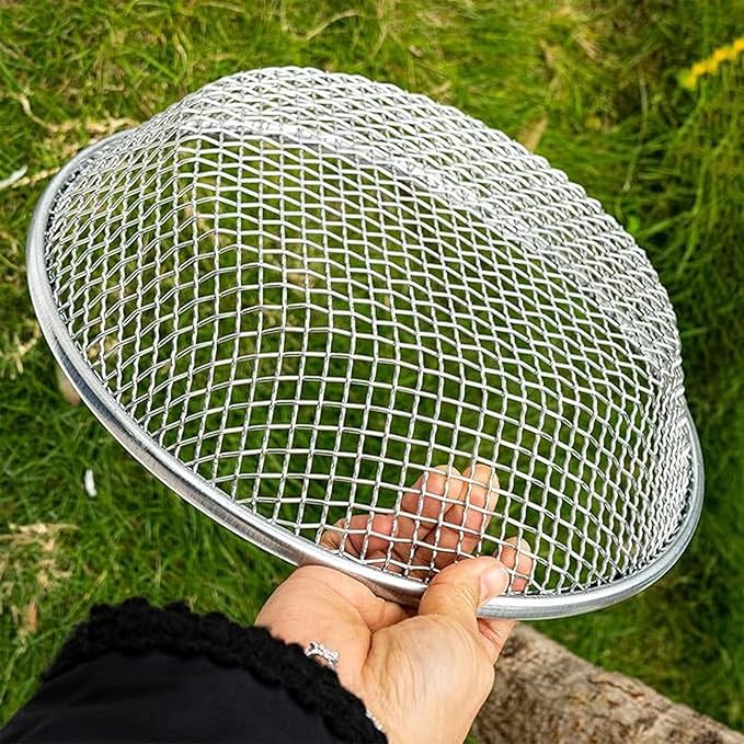 Gardening Sand Soil Compost Sifter Stainless Steel Garden Sifter with Gloves Garden Potting Mesh Sieve Sifting Pan for Gardening Sand Rocks Dirt Soil Sifter Mesh Gardening