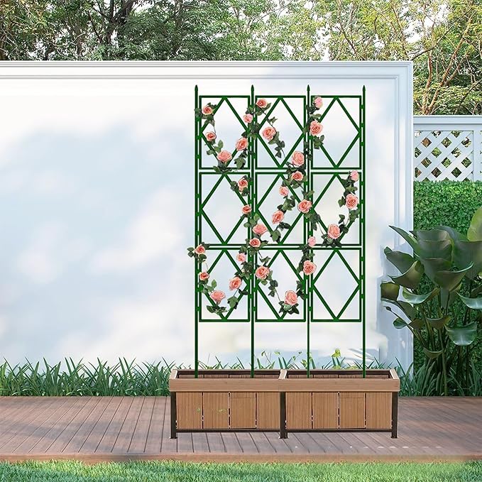 Garden Trellis for Climbing Plants Foldable Plant Supports Suitable for Vertical Climbing Flowers Potted &amp Vines Patio Lawn and Balcony Decor(W60xH150CM(2.0x4.9FT))