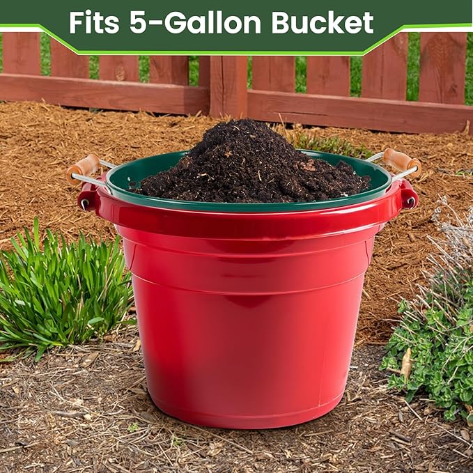 Large 14.57 Soil Sifter with 5 Interchangeable Stainless Steel Mesh Screens (1/3/6/9/12mm) + Stainless Steel Hand Trowel + Galvanized Garden Sieve for Compost Sand Gravel &amp Cat Litter (Green)