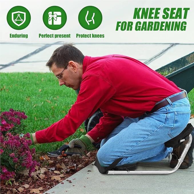 Garden Kneeler Seat Gardening Knee Cushion Aluminum Alloy Kneeling Mat Wearable Ergonomic Farm Support Comfortable Pad