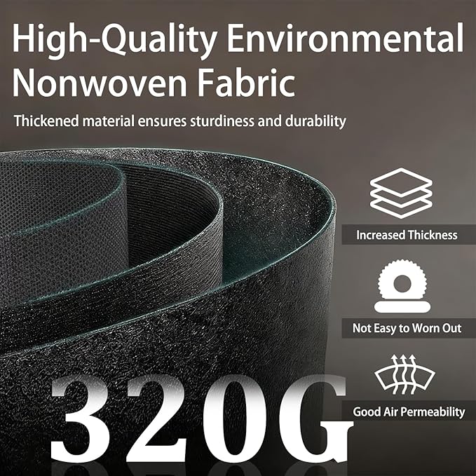 iGarden Grow Bags Tall20 Gallon Grow Pots 5 Pack with Handles Heavy Duty 320G Thickened Nonwoven Fabric Plant Bag for Vegetables Black