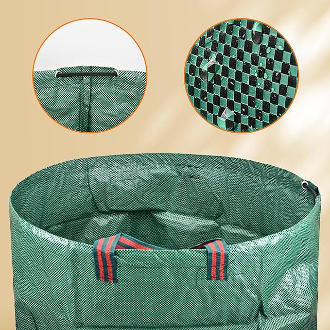 CAMPFIRE 3 Pack 72gallon Garden Waste Bags (H30 D26 Inches) With Handles Heavy Duty Leaf Bags Reusable Lawn Garden Bags And Yard Waste Bags Suitable For Leaf Collectors