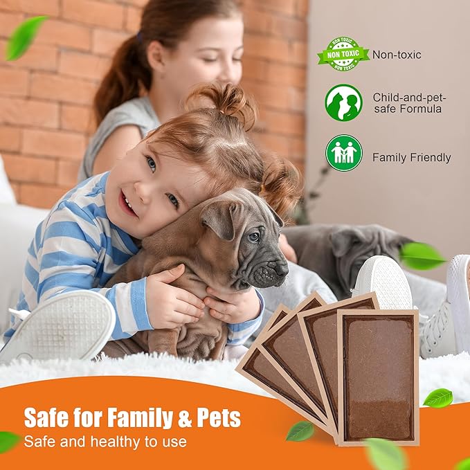 Qualirey 8 Pack Large Mouse Glue Traps Heavy Duty Wood Rat Traps Snake Sticky Board with Enhanced Stickiness for Indoor &amp Outdoor Pre-Scented Peanut Taste Non-Toxic Sturdy Wooden Tray Pet Sa