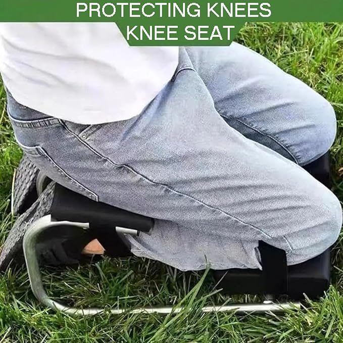 Leg Brace for Garden Kneeler and Seat - Portable Knee Seat for Gardening - Wearable Ergonomic Kneeling Chair for Farm Work(Black)