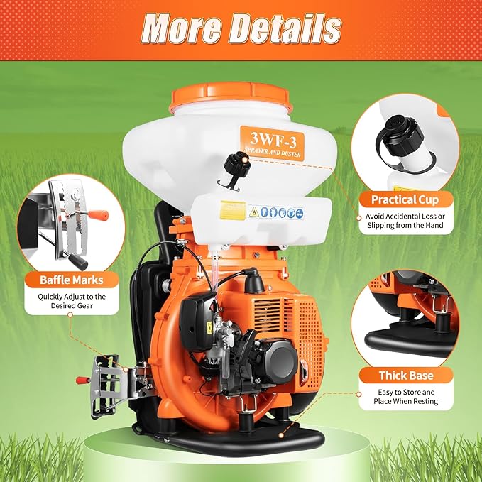 Backpack Sprayer 3.7gal Fogger Sprayer Garden Sprayer Agricultural Mist Duster Sprayer for Vegetable Sheds Orchards Garden Orange