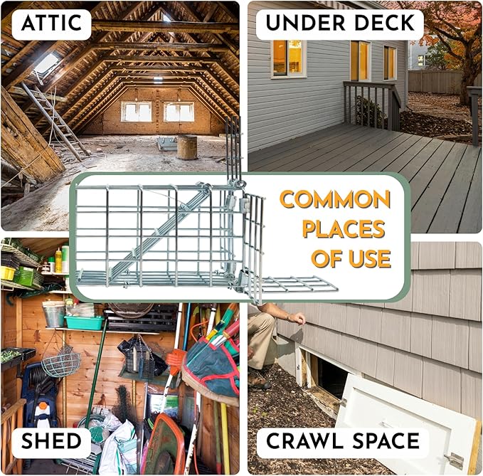 Excluder One Way Squirrel and Rodent Trap - Control Mice Rats Bats Squirrels and More - Fine Copper Mesh Wool Included To Seal Hole- Better than Steel Wool - Good for Attic Door (3 x 3 Opening)