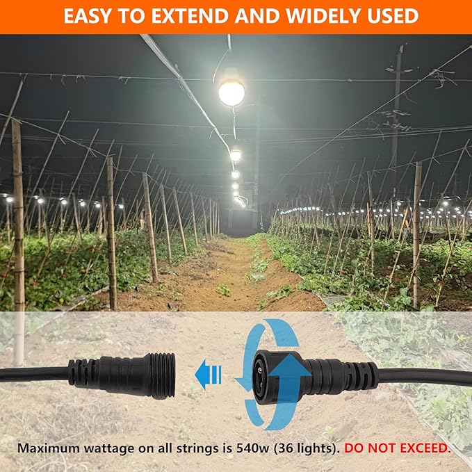 Grow Light Bulbs LED Growth Bulb A25 Full Spectrum Plant Light E26 Base 15W houseplant Growting lamp Seed Start Greenhouse Indoor or Outdoor (Grow Bulb (6 Lights and Cord))