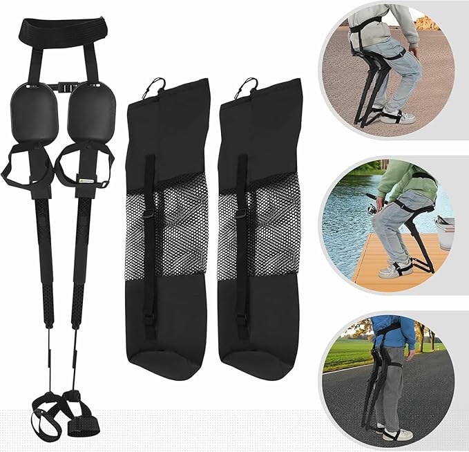 Exoskeleton Seat MAX 330lbs Foldable Chair for Outdoor Wearable Invisible Seat Portable Height&ampAngles&ampWidth Adjustable Easy Carry