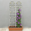 2 Pack Large Garden Trellis 86.7 H x 19.7 W Heavy Duty Rustproof White Iron Plant Trellis for Potted Plant Support Metal Climbing Rose Trellis Vine Vegetable Cucumber