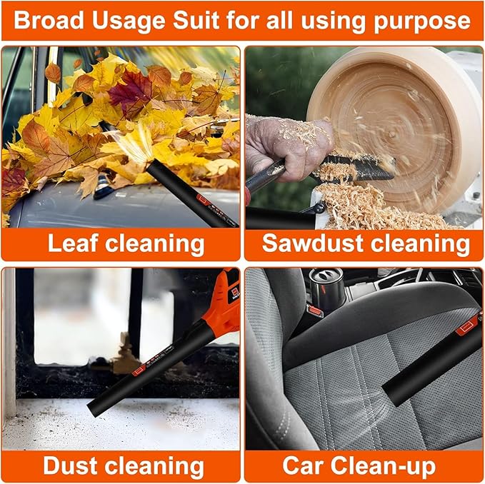 21V Leaf Blower Cordless | Handheld Electric Lightweight Blower with 4.0Ah Rechargeable Battery &amp Fast Charger | Adjustable Speeds Portable Design for Lawn Patio Yard Sidewalk Cleaning