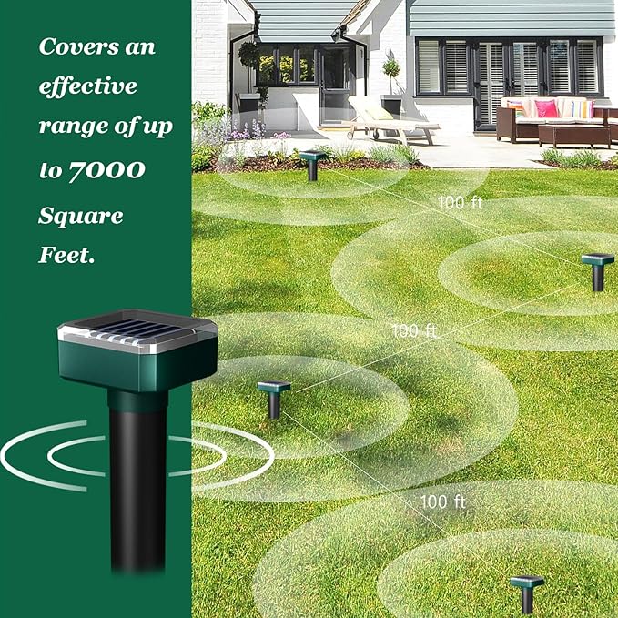Powerful Snake Repellent for Yard &amp Outdoor Snake AwaySolar Sonic Snake Repeller Waterproof - Safe for Pets and Kids Keeps Snakes Away from Garage Lawn Home (8)