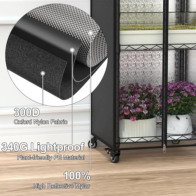 Small Greenhouse for Indoors 5 Tier 15.7 L×11.8 W×62.3 H mini Greenhouse Outdoor Indoor Adjustable Shelves