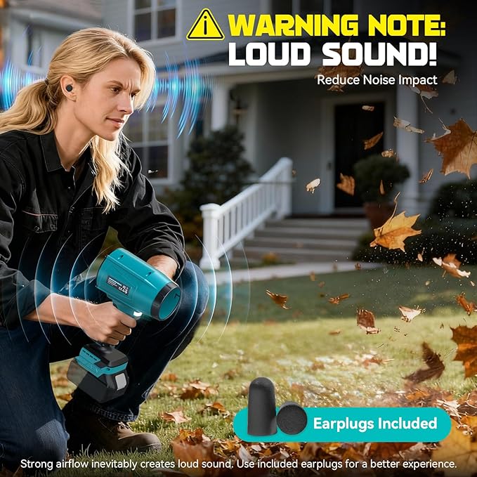 800000RPM Cordless Leaf Blower Compatible with Makita 18V (Tool Only) Brushless Motor Adjustable Speed Lightweight Portable Electric Blower for Car Patio Garden (Without Battery)