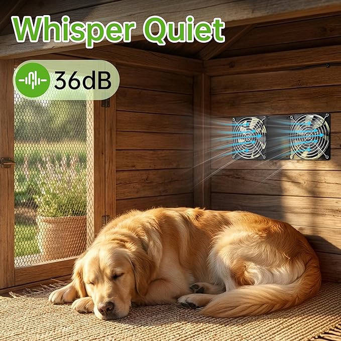 Solar Fan for Chicken Coop ropelux Solar Powered Dual Exhaust Fans with 12000mAh Battery &amp 2 Timers 24/7 Strong Airflow Cooling Ventilation for Greenhouses Dog Houses Attics Sheds Cabins
