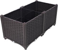 Deep Raised Garden Bed Plastic Planter Boxes for Vegetables Flowers Herbs and SucculentsSelf Watering Planter Box Raised Bed to Grow Flowers Herbs Vegetables 31.5 L X 15.7 D X 14.7 H