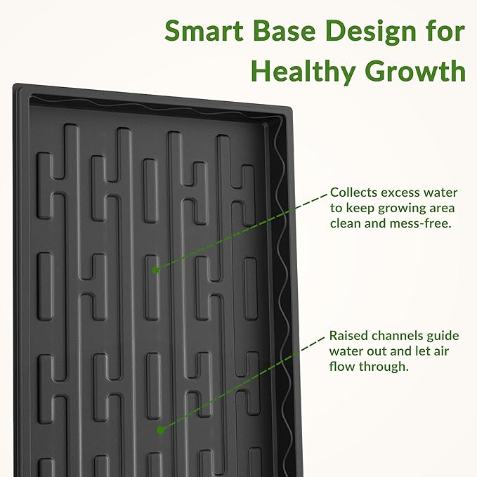 Gardzen 10-Pack 1020 Growing Trays Reusable Plant Grow Trays Ideal for Seed Starting Microgreens Indoor Gardening and Greenhouse Plant Nurseries