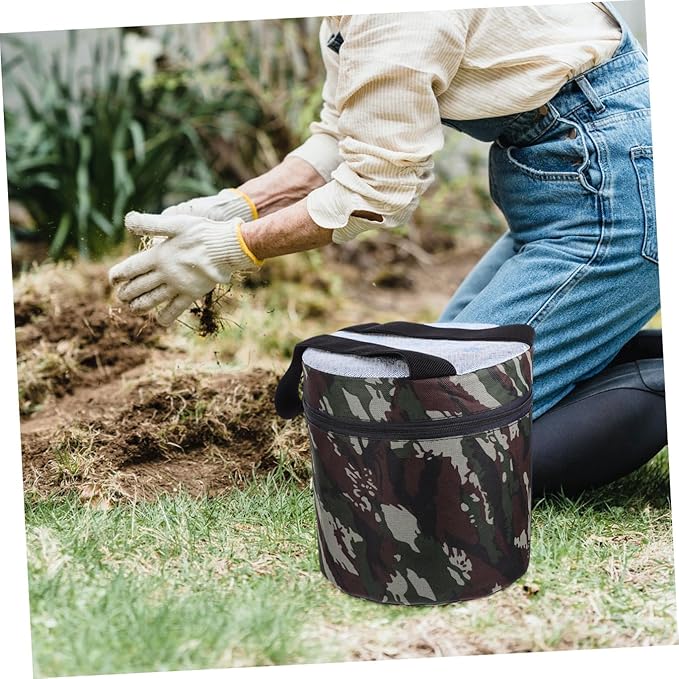 Kisangel Portable Garden Stool for Seniors with 25cm Height and Storage Pocket Lightweight Small Workseat for Gardening Camping Fishing and Outdoor Activities Random Style