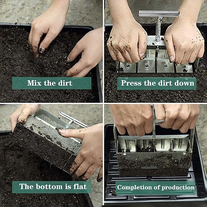 Dxcaicc Soil Blocker Handheld Seedling Maker Soil Blocker Garden Plant Transplant and Cultivation Tool