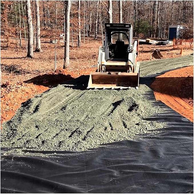 Geo Fabric Membrane 5oz 0.5m/1m/1.5m/2m Wide Garden Non-Woven Geotextile for Ground Cover/French Drain/Driveway Black(1.5mx90m/4.9ftx295ft)