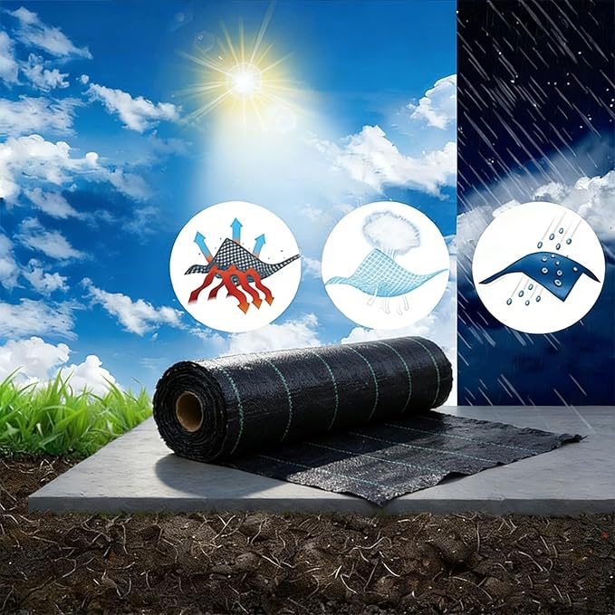 Weed Barrier Fabric Planting Cover - 4 x 250 FT Heavy Duty Landscape Fabric Ground Cover Block for Outdoor Planting
