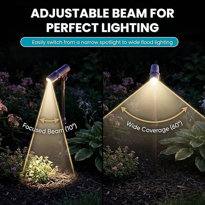 Energizer Solar-Powered Garden Lights - 2 Pack Oil Rubbed Bronze LED Spotlight with Smart Focus &amp 100 Lumen Output Waterproof &amp Easy to Install Solar Landscaping Lights for Lawn &amp Patio D