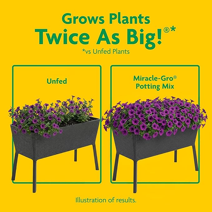 Miracle-Gro Potting Mix for Container Plants Flowers and Vegetables 2 cu. ft. &amp 24 Pack Indoor Plant Food Spikes Continuous Feeding for Houseplants