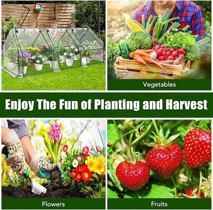 Mini Greenhouse for OutdoorPortable Greenhouse Outdoor Garden w/ Roll-up Zipper DoorWaterproof &amp UV Protected Green House for Outside Garden Patio Backyard96x36x36