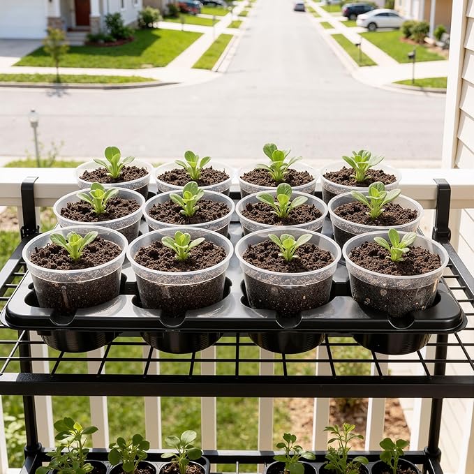 homenote 4 Inch Seed Starting Trays 5 Pack 12-Cell Seedling Starter Trays for Indoor Outdoor Growing Plant Starter Germination Trays for Pots Seedlings Compatible with 4 Nursery Pots