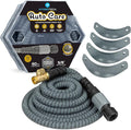 Hydrotech 60 ft Garden Hose – Patented Force Control Burst-Proof Lightweight Flexible No-Kink Design 5/8 4 Tire Hose Guides Ideal for Car Wash &amp Automotive Care