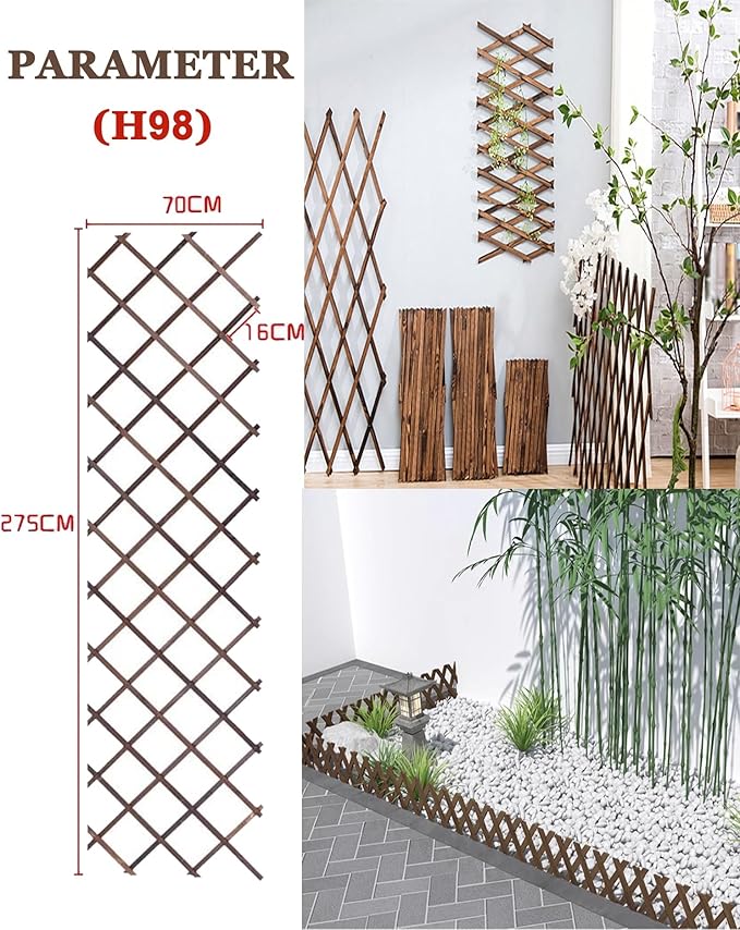LTSRLL Garden Trellis Expandable Plant Climbing Support Decorative Fence Lattices 30x190cm 50x190cm 50x190cm 60x185cm 70x275cm 85x275cm 107x250cm Privacy Hedge Screen(H98)