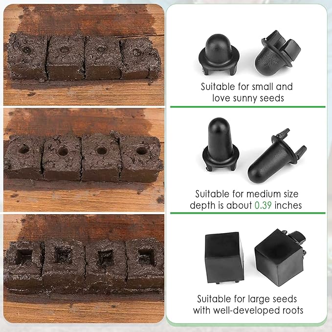 Upgraded Soil Blocker Handheld 8 Soil Block Maker for Seed Starting 2 inch Manual Quad Soil Blockers Maker Soil Blocking Tool Soil Blocker Kit