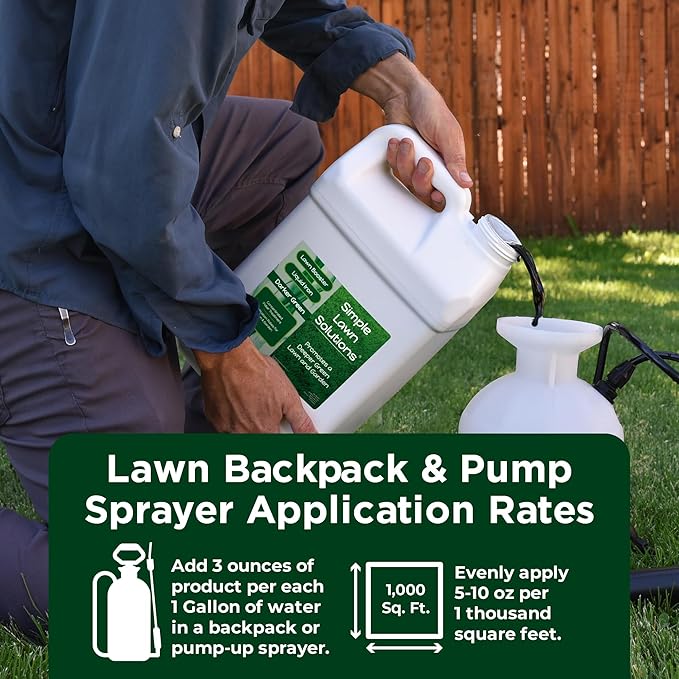 Simple Lawn Solutions - Liquid Iron Darker Green - Chelated Micronutrients - Concentrated Booster for Lawn Indoor Plants and Outdoor Garden (2.5 Gallon)