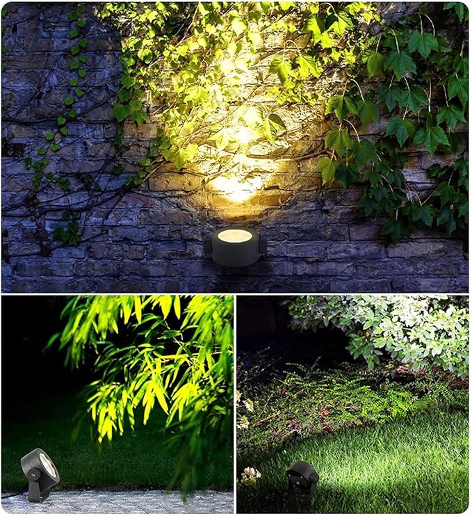 Garden LED Spotlight Die-cast Aluminum Flood Light 180° Rotating Landscape Light for Outdoor Patio Yard Pathway Tree Lawn Fence Landscape Lamp