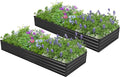 2PCS 7x3x1ft Galvanized Raised Garden Bed Kit Galvanized Planter Raised Garden Boxes Outdoor Large Metal Raised Garden Beds for VegetablesBlack