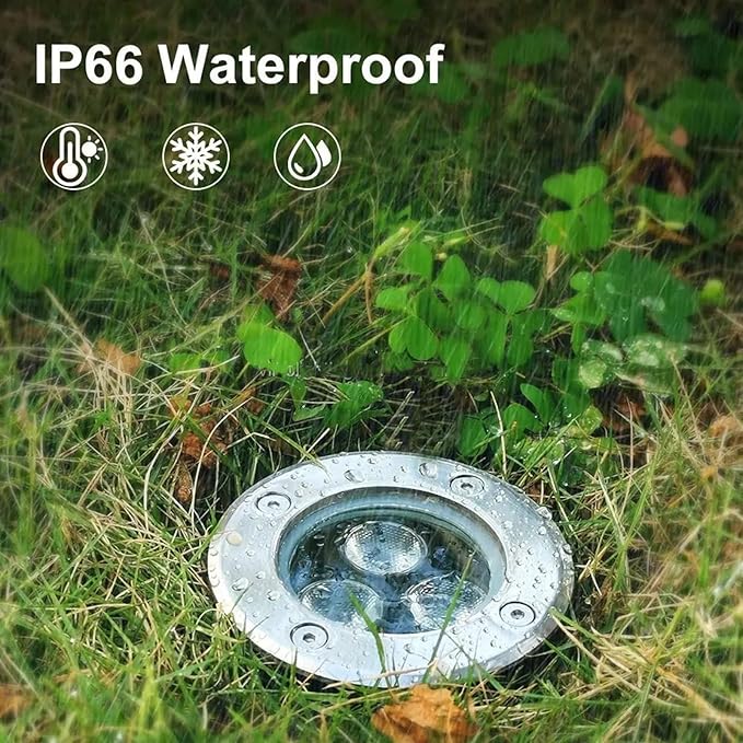 Outdoor Recessed Ground Light LED Underground Light IP66 Waterproof Buried Lights AC85-265V Spotlight for Garden Sidewalk Stair Pathway Walkway Yard Landscape Lighting