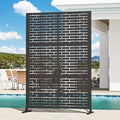 Modern Shade 4x6 FT Metal Privacy Screen with Artistic Modular Designs Decorative Patio Privacy Fence &amp Garden Divider Freestanding Outdoor Metal Fence Panel Weather-Resistant (Urban Block)