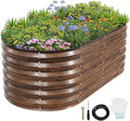 1MORE Galvanized Raised Garden Bed- Planter Garden Boxes Outdoor Raised Beds for Gardening 4x2x1.4ft Metal Garden Bed Kit for Vegetables Flower Planter Raised Bed with Protective Tape &amp Tools.G