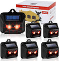 6 Pack Solar Animal Repellent Predator Eyes Animal Deterrent Sentinels with Red LED Blinking Lights Drive Away Raccoon Deer Skunk Cat Coyote from Yard Farm and Chicken Coops