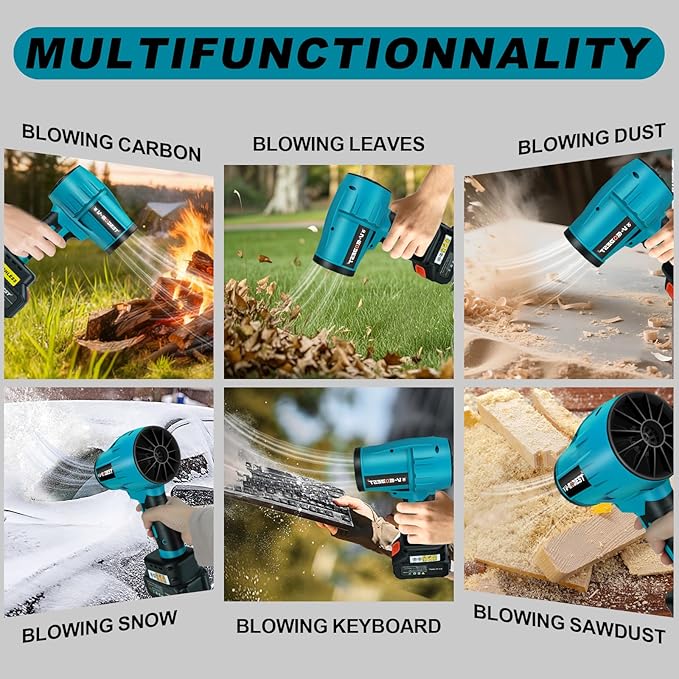 Leaf Blower Cordless Handheld Leaf Blower 500000RPM Brushless with 4.0Ah Battery Lightweight Electric Leaf Blowers for Garage Yard Car Deck Cleaning Blowing Leaves Dust Debris