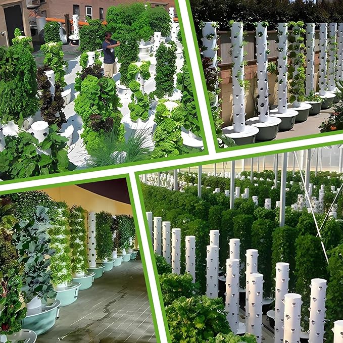 Aeroponic Vertical Grow Tower Soilless Hydroponic Planting System Indoor Vegetable Garden with Circulating Pump for Fast High-Yield Growth(7th Floor)