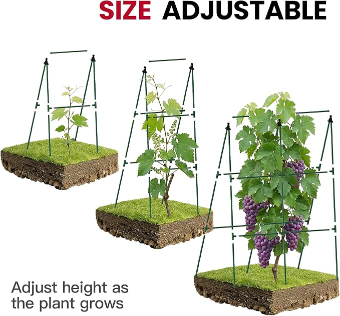 Compact A-Frame Plant Trellis for Peas Beans &amp Small Climbing Plants - 47'' H x 31.5'' W PE-Coated Galvanized Steel Garden Support with Netting Ideal for Raised Beds &amp Container Gardens