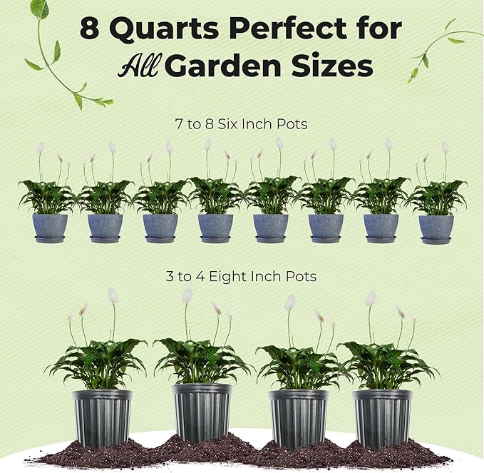 Organic Peace Lily Potting Soil by Perfect Plants | Organic Premium Mix | Use with Peace Lily Pothos or Other House Plants (8qt)