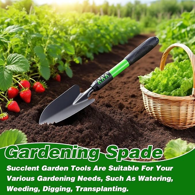 Garden Tool Set 3 Pack Stainless Steel Heavy Duty Hand Cultivator Hoes Shovel for Planting Weeding Digging Green