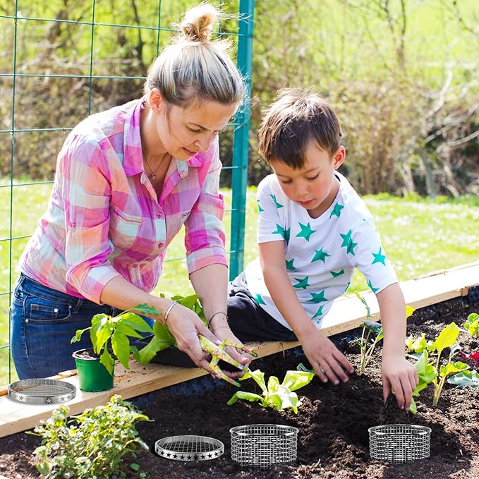 2pack Underground Worm Composting Bin Metal Compost Bin for Recycling Kitchen Food Waste Outdoor Worm Compost Bin with Holes and Lid Use in Outdoor Garden Vegetable Patch Backyard