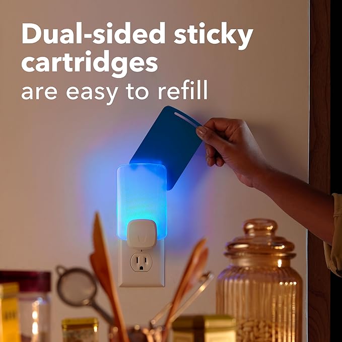 Raid Essentials Flying Insect Light Trap Starter Kit 2 Plug-In Devices + 2 Cartridges Featuring Light Powered Attraction