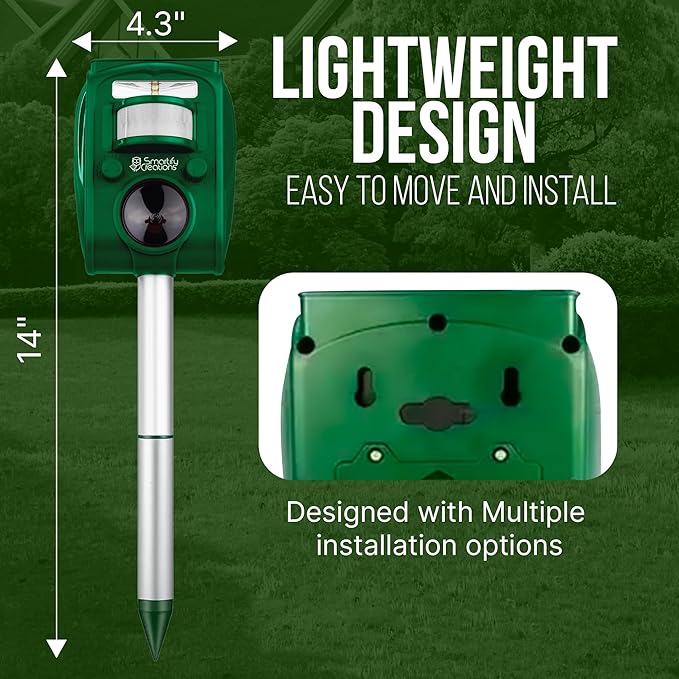 New 2025 Solar Deer Repellent Device Outdoor – Solar Animal Repeller for Outside – Rainproof Solar Rodent Repellent – Outdoor Animal Deterrent for Deers Cats Dogs Mice Birds