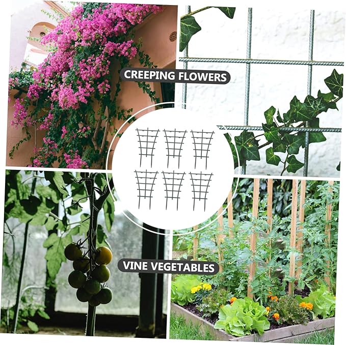 12pcs Elegant Garden Trellis Plastic Climbing Frame for Outdoor Plant Staking DIY Flower Rack